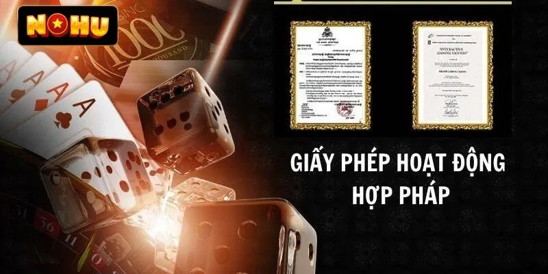 Hệ thống sở hữu đầy đủ giấy phép hoạt động trong lĩnh vực cá cược trực tuyến Hệ thống sở hữu đầy đủ giấy phép hoạt động trong lĩnh vực cá cược trực tuyến
